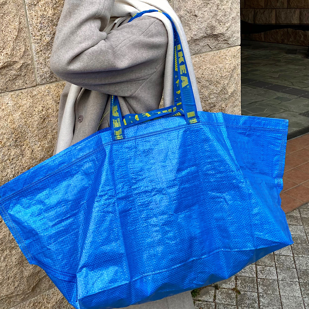 IKEA 大人気フラクタM ブルーバッグ リサイクルバッグ ショッピングバック♡ 通販